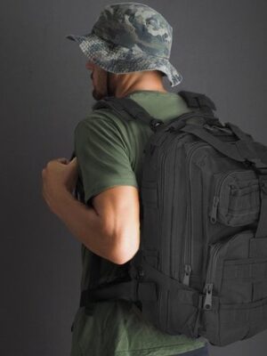 Military rugzak - Molle rugzak - Rugzak 26 liter - Waterdichte rugzak - Outdoor backpack - Rugzak met heupband - Kampeer rugzak - Zwart - Afbeelding 4