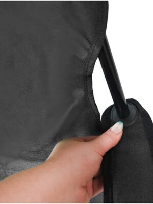 Opvouwbare Vissersstoel met Draagtas - Comfortabele Campingstoel - opvouwbare buitenstoel - strandstoel - Versterkt Frame - draagbare visstoel - Zwart - Afbeelding 7