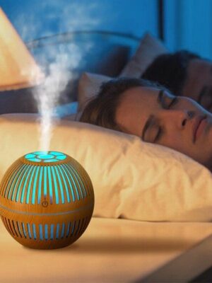 Borvat® | Luchtbevochtiger | Humidifier 300ML | Vernevelaar | Waterverdamper | 7 kleuren LED | Lichtbruin - Afbeelding 5