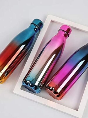 Dubbelwandige RVS Thermosfles – 500 ml – Voor Warme & Koude Dranken – Chroom Blauw, Rood & Geel - Afbeelding 8