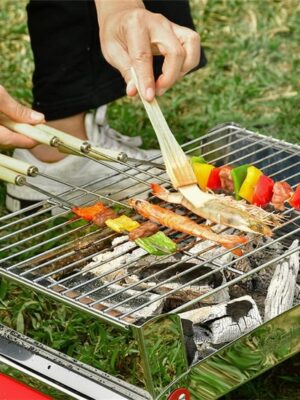 Barbecue Spiezen – 10 Stuks – Voor Marshmallows, Worstjes & Groenten – Houten Handvat - Afbeelding 4