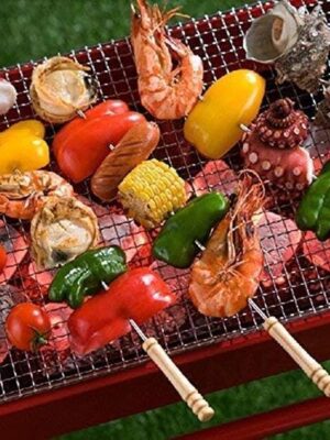 Marshmallow spiezen - BBQ spiezen set - Metalen spiezen - Kampvuur accessoires - Barbecue prikkers - Marshmallow stokjes - 10 Stuks - Afbeelding 5