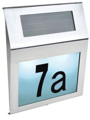 RVS Huisnummer Met Solar LED Verlichting - Huisnummerverlichting / Verlicht Huisnummerbord Op Zonne Energie / Solar Met Cijfers 1/2/3/4/5/6/7/8/9/0 - Afbeelding 14