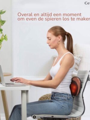 Shiatsu Massage Kussen - Elektrisch - Nek/Rug/Voeten - Met Warmte Functie - Voor In De Auto - Op Kantoor - Bruin - Afbeelding 4