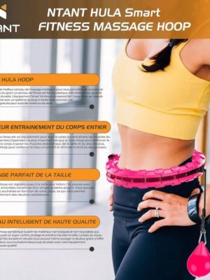 Hula Smart Fitness Massage banden voor volwassenen en kinderen - Afvallen - Afneembare knoopsegmenten - Perfecte maatinstelling - Smart hoelahoep - Buiten gebruik - Afbeelding 5