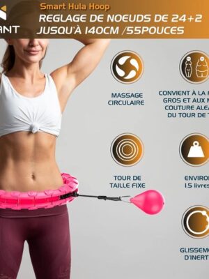 Hula Smart Fitness Massage banden voor volwassenen en kinderen - Afvallen - Afneembare knoopsegmenten - Perfecte maatinstelling - Smart hoelahoep - Buiten gebruik - Afbeelding 6