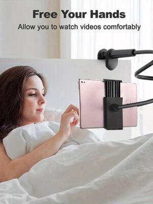 Universele Telefoonhouder Flexibel – 360° Draaibare Arm – Voor Bureau, Tafel & Bed – Zwart - Afbeelding 4