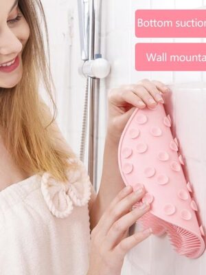 Voetborstel - Voetborstel douche - Antislip siliconen massagemat - Voetreiniging Massagemat - met antislip zuignappen - Rug- en voetenscrubber - Badmassagemat - Ophangbaar - Roze - Afbeelding 3