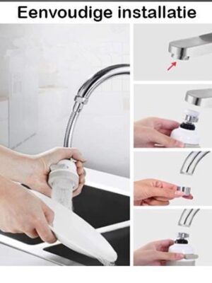 Waterbesparende Kraankop – Roterend – 3 Standen – Kraan Opzetstuk - Afbeelding 3