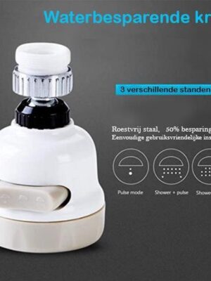 Waterbesparende Kraankop – Roterend – 3 Standen – Kraan Opzetstuk - Afbeelding 4