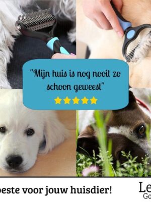 Professionele 2-zijdige Hondenkam – Met gratis E-book - Hondenkam voor Ondervacht – Hondenborstel – Voorkomt haaruitval - Verwijdert klitten - Afbeelding 5