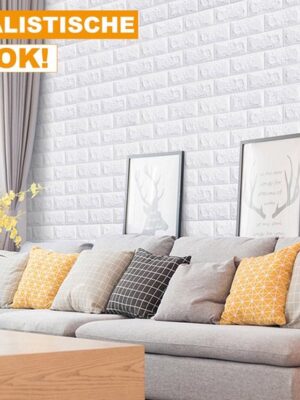 IBBO® - 3D Witte Plaktegels – Zelfklevende Tegels – Plaktegels Keuken – Watervaste Muurdecoratie – Slaapkamer Tegelstickers – 3D Wandpanelen - Zelfklevend Behang – 70x77 cm - 10 stuks - Afbeelding 9