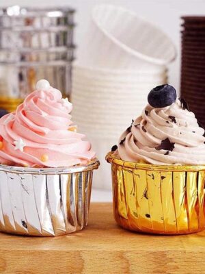 Cupcake Vormpjes - Muffin Vormpjes - Bakvormpjes - Ovenbestendig - Cupcake Cups - Muffin Cups - Luxe Presentatie - Set van 100 - Goud - Afbeelding 3