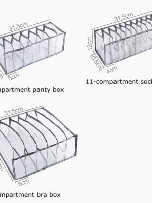 Kleding Organizer - Lade organizer - Kleding organizer set - 3 Stuks - Sokken opberger - Ondergoed verdeler - BH opbergsysteem - Zwart - Afbeelding 5