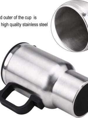 Auto Thermo Beker 400 ml - Warmhoudbeker Auto - 12V Verwarmingsbeker - RVS Beker - Elektrische Thermosbeker - Autokoffiebeker - Reisbeker Verwarming - Koffiebeker Auto - Afbeelding 3