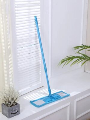 Vloerwisser met microvezel - Dweil met steel - Uitschuifbare vloerwisser - Vloerreiniger met trekker - Dweil nat en droog - Schoonmaakset met steel - Microvezel dweilset - Vloerwisser blauw - Dweil verstelbare steel - Afbeelding 4