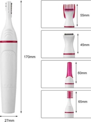5-in-1 Trimmerset voor Gezicht & Lichaam Afwasbaar Ergonomisch - Afbeelding 4