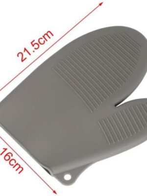 Pannenlap - Siliconen - Set van 2 stuks - Warmtebestendig - Hittebestendig - Ovenwanten - Ovenhandschoenen - Keuken - BBQ - Anti-verbrandingshandschoenen - antislip rubber - hoge temperatuur - anti-hete handschoenen - Grijs - Afbeelding 8