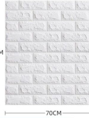 Zelfklevende 3D Stenen Muursticker - Zelfklevend Behang - Plaktegels - Waterafstotend - Voor Keuken, Toilet En Badkamer - 10 Stuks - Wit - Afbeelding 6
