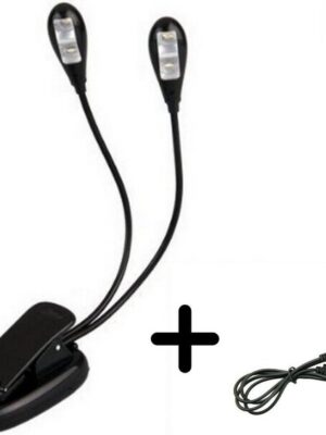 Flexibel led leeslampje - Boekleeslamp - USB oplaadbaar - Inclusief USB kabel - Leeslampje bed - Boeklampje met klem - Led lamp - Klemlamp - Geschikt voor Boek/E-reader/Kindel/Kobo/PC/Laptop/Bed/Muziek/Slaapkamer - Zwart - Afbeelding 5