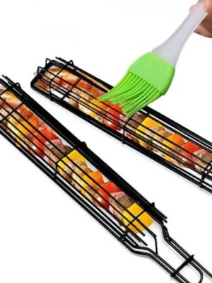 BBQ Grillmand – 2 Stuks – Inklapbaar Klemrooster met Handvat - Afbeelding 6