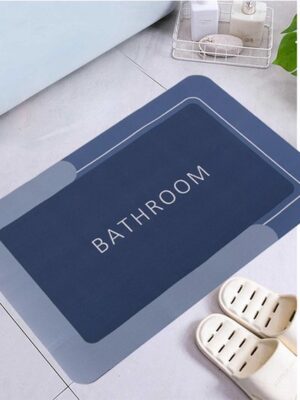 Badkamermat - sneldrogende mat - antislip badmat - waterabsorberende mat - zachte badmat - badkameraccessoire - douchemat - wc mat - 58x38 Cm - Blauwtinten - Afbeelding 4