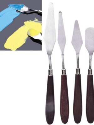Paletmes set - Paletmessen schilderen - Schildermes set - Paletmes acrylverf - Paletmes olieverf - Paletmes hobby - Schildergereedschap - Paletmes flexibel - Set van 5 - Afbeelding 4