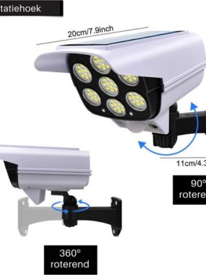 Up / Dummy Camera / Buitenverlichting / 77 Led / Solar / Bewegingssensor / Beveiliging / Draadloos / Buiten / IP65 Waterdichte Lamp / 3 Modus Voor Thuis Tuin - Afbeelding 5