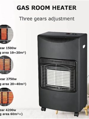 Gaskachel - Gasverwarming voor binnenruimtes - 4200 watt - Mobiele gaskachel - incl. slang en drukregelaar 50 mB - infrarood keramische brander - warmtestraler - butaan of propaangasflessen tot 15 kg - Afbeelding 4