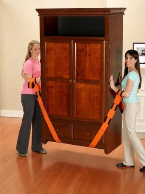 Tilband - Verhuis Optil Banden - Meubel verplaatser - Moving Straps - Onderarm Banden - Verhuizen en Verplaatsen - Oranje Zwart - 250 KG - Afbeelding 3