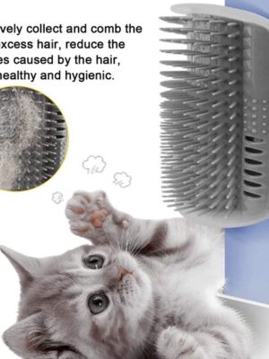 2x Katten Hoekborstel - Haarverwijdering Borstel - Self Groomer - Katten Massageborstel - Kat Borstel - Kat Speelgoed - 2 stuks - Grijs - Afbeelding 4