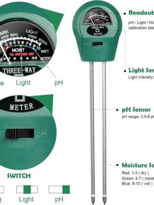 PH Meter - PH Meter grond - PH Meter Tuin - PH Meter Water - PH Bodemtest - PH Meter Bodem - PH Meter Gras - PH Meter Gazon - Vochtigheidsmeter - Vochtmeter - Grondmeter - Afbeelding 6