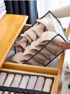 Kleding Organizer - Lade organizer - Kleding organizer set - 3 Stuks - Sokken opberger - Ondergoed verdeler - BH opbergsysteem - Zwart - Afbeelding 3