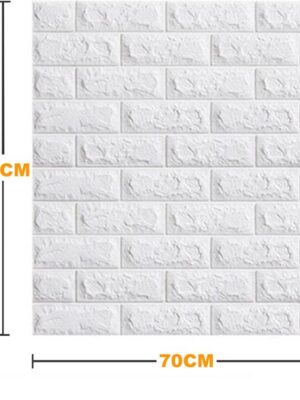 IBBO® - 3D Witte Plaktegels – Zelfklevende Tegels – Plaktegels Keuken – Watervaste Muurdecoratie – Slaapkamer Tegelstickers – 3D Wandpanelen - Zelfklevend Behang – 70x77 cm - 10 stuks - Afbeelding 10