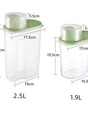 Luchtdichte voorraadbakken - Bewaardoos met deksel - Voorraaddoos - Voorraadpot - Voor Ontbijtgranen en Cornflakes - Waspoeder opbergdoos - Voercontainer - 1.9 liter - 4 Stuks - Afbeelding 9