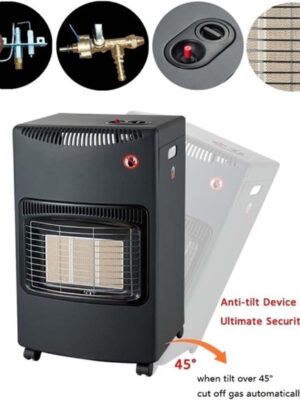 Gaskachel - Gasverwarming voor binnenruimtes - 4200 watt - Mobiele gaskachel - incl. slang en drukregelaar 50 mB - infrarood keramische brander - warmtestraler - butaan of propaangasflessen tot 15 kg - Afbeelding 5