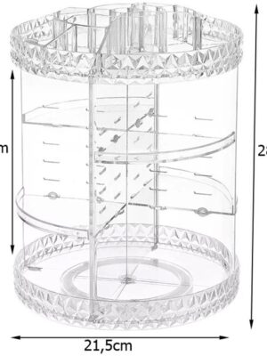 Roterend Cosmetica Plateau - Sieraden Organizer - Makeup Organizer - Make-up Plateau - Plexiglas - Transparant - Sieraden Organizer- 360 Roterend - Afbeelding 3