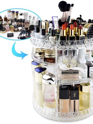 Roterend Cosmetica Plateau - Sieraden Organizer - Makeup Organizer - Make-up Plateau - Plexiglas - Transparant - Sieraden Organizer- 360 Roterend - Afbeelding 10