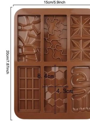Chocoladevorm siliconen - Siliconen reepvorm - Zelf chocolade maken - Bakvorm chocolade - Chocoladereep mal - Flexibele bakvorm - 6 Unieke Reepvormen - 2 Stuks - Afbeelding 8