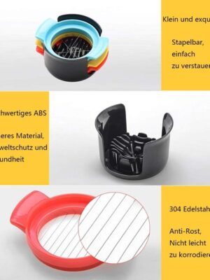 RVS Eiersnijder - 3 in 1 - Vaatwasbestendig - Ei Snijder - Eisnijder - Eiersnijders - Egg Slicer - Multifunctionele snijder - Groente snijder - Fruit snijder - Afbeelding 8