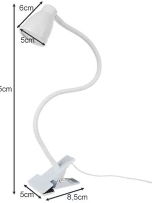 LED bureaulamp met klem - Bureaulamp dimbaar - USB bureaulamp - Warm en koud licht - Flexibele leeslamp - Tafellamp met klem - Lamp voor studeren / thuiswerken - Energiezuinige LED lamp - Wit - Afbeelding 7