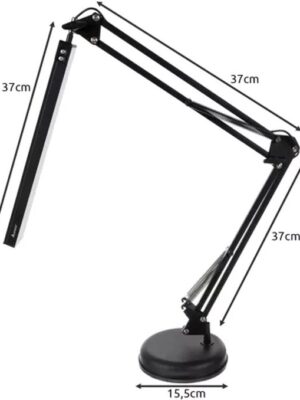 2-in-1 LED USB Bureaulamp met Klem en Standaard - LED bureaulamp verstelbaar 3 Lichtkleuren – 10 Helderheidsniveaus - Verstelbaar & Buigbaar - Energiezuinige usb lamp - Zwart - Afbeelding 5