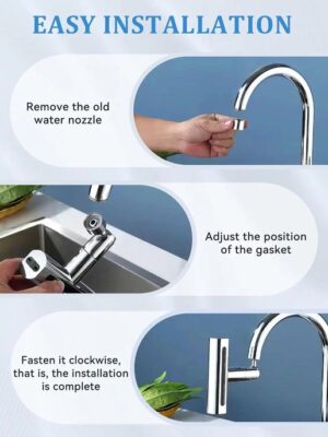 Keuken kraan- Roterende Kraankop - Waterval - Universele - 4 in 1 - 360° Draaibare Sproeierkop - Spoelbak Accessoire - Kraan - 4 standen - Krachtige Kraankop - Kraan Opzetstuk - Afbeelding 7