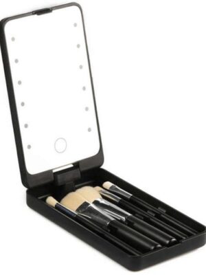 LED cosmeticaspiegel - Make-up spiegel - Reisspiegel - Opvouwbare spiegel - LED make-upspiegel - Draagbare spiegel -Oplaadbare spiegel - Verlichte spiegel - Zwart - Afbeelding 8