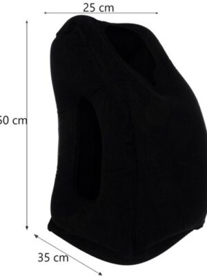 Nekkussens - Reiskussen - Oplaasbare reiskussen - Multifunctionele reiskussen - Kussen voor onderweg - Vliegtuig kussen - Neksteun - INCL 3D Slaapmasker met Oordoppen & Opbergzakje - Zwart - Afbeelding 7