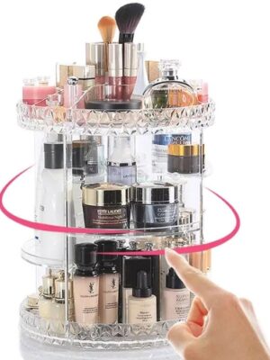 Roterend Cosmetica Plateau - Sieraden Organizer - Makeup Organizer - Make-up Plateau - Plexiglas - Transparant - Sieraden Organizer- 360 Roterend - Afbeelding 9