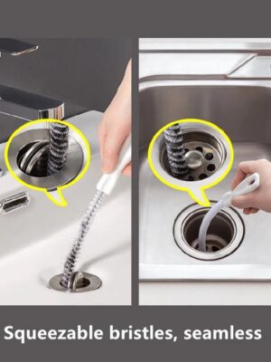 Flexibele Ontstopper Borstel voor Afvoer – Lange Reinigingsborstel voor Keuken, Badkamer en Riool – Effectieve Verwijderaar van Haar, Verstoppingen en Vuil - Afbeelding 4