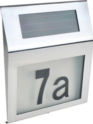 RVS Huisnummer Met Solar LED Verlichting - Huisnummerverlichting / Verlicht Huisnummerbord Op Zonne Energie / Solar Met Cijfers 1/2/3/4/5/6/7/8/9/0 - Afbeelding 10