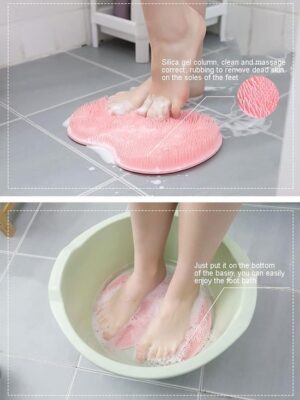 Voetborstel - Voetborstel douche - Antislip siliconen massagemat - Voetreiniging Massagemat - met antislip zuignappen - Rug- en voetenscrubber - Badmassagemat - Ophangbaar - Roze - Afbeelding 8