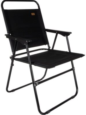 Campingstoel opvouwbaar – Tuinstoel inklapbaar – Verstevigd – Draagbaar – Tuin, Strand of Camping – 75x50 cm – Zwart – Max 150 kg - Afbeelding 3